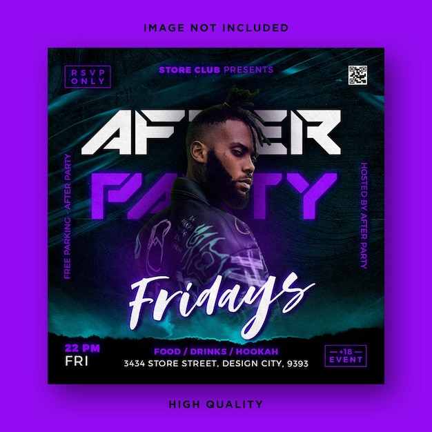 Night party club flyer template design