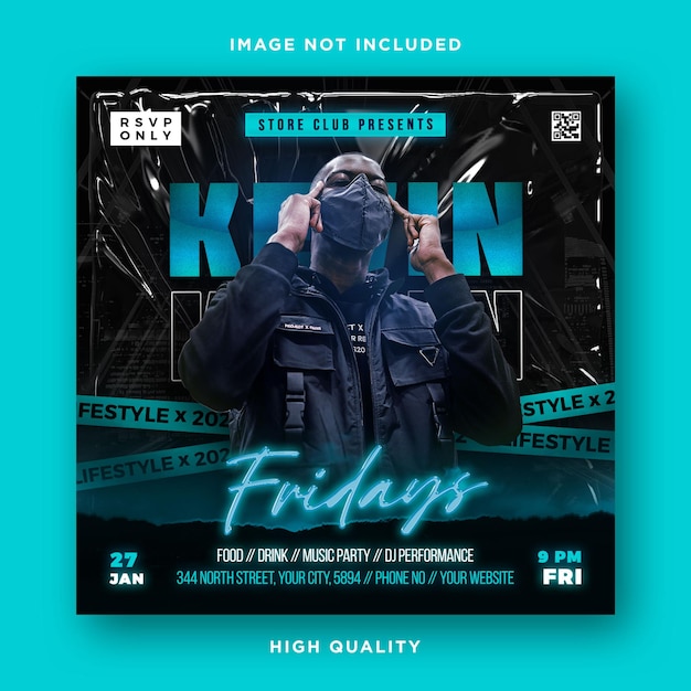 Night party dj flyer template design