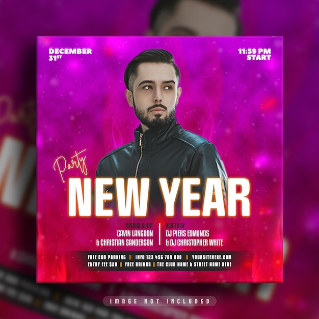 Night party flyer or instagram story social media banner