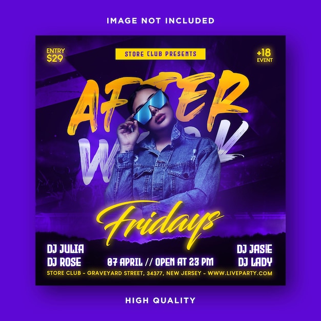 Night party flyer template design