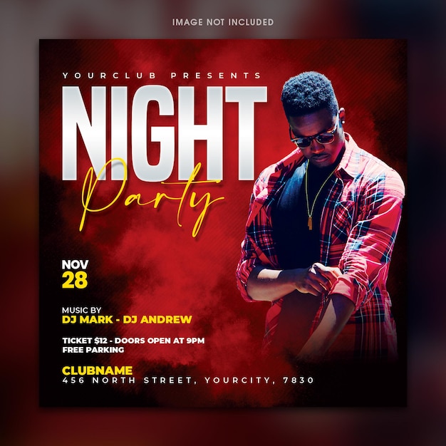 Night party flyer template