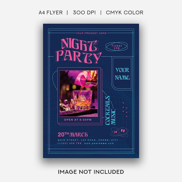 PSD night party flyer