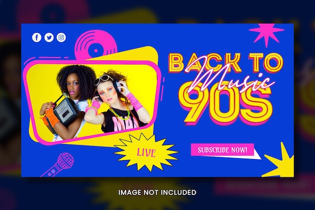 PSD night party poster 90s design youtube thumbnail