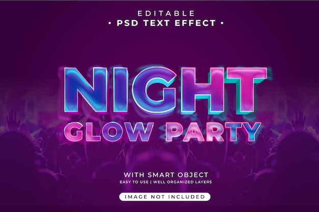 night party text effect