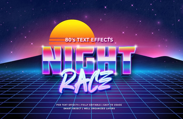 Night Race 3d Text Style Effect