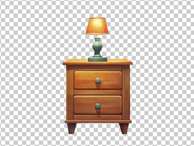 PSD nightstand isolated on transparent background