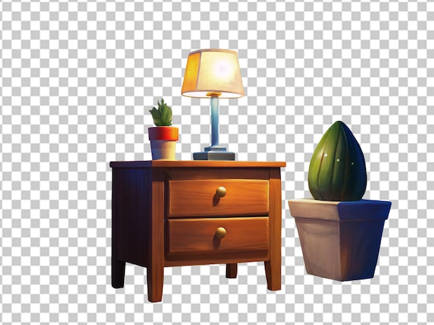 Nightstand isolated on transparent background