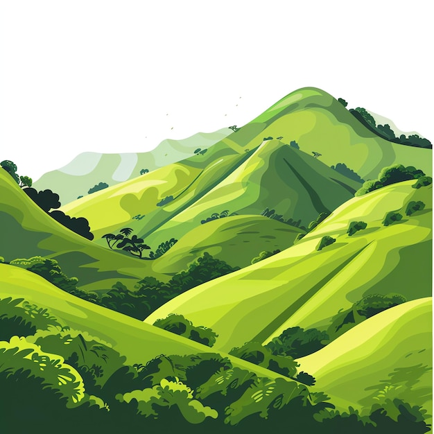 PSD nilgiri hills indian illustration