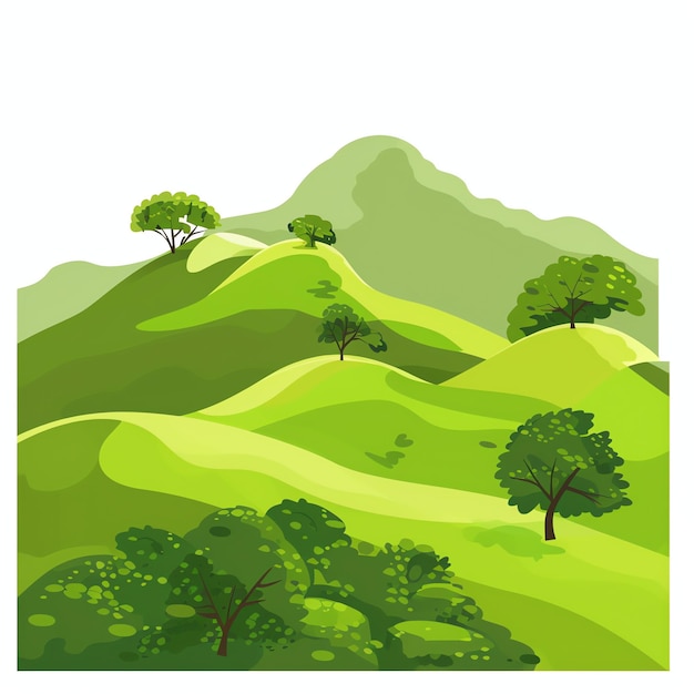 PSD nilgiri hills indian illustration