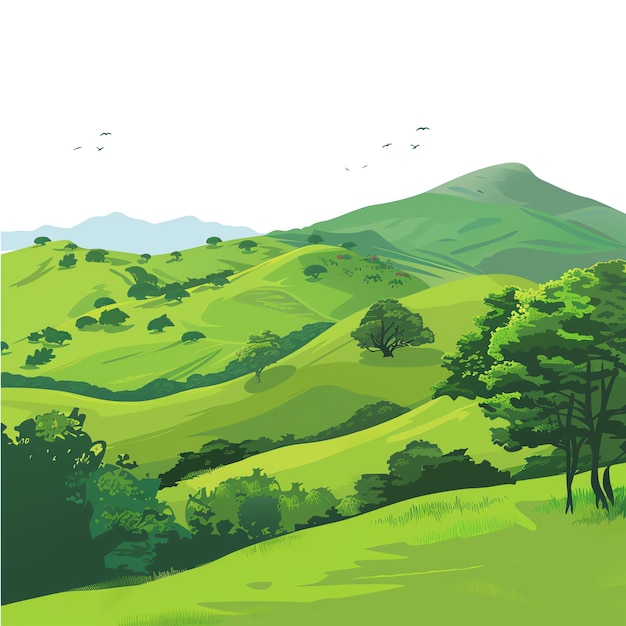 PSD nilgiri hills indian illustration