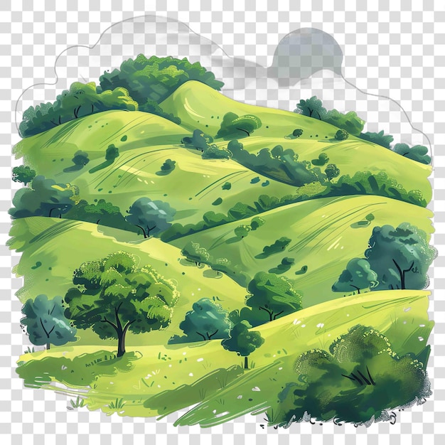 PSD nilgiri hills indian illustration