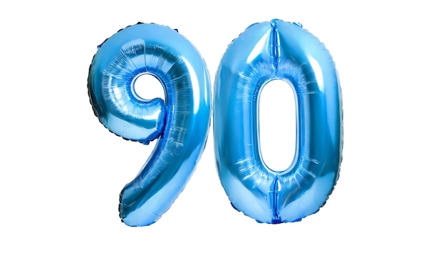 Ninety number made of blue balloon