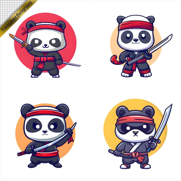 Ninja Panda with Long Sword Cartoon Series