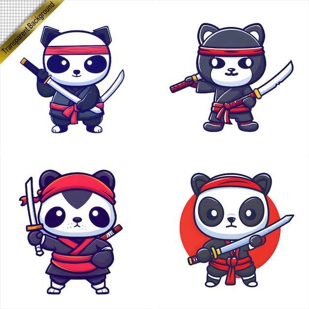 Ninja Panda with Long Sword Cartoon Series