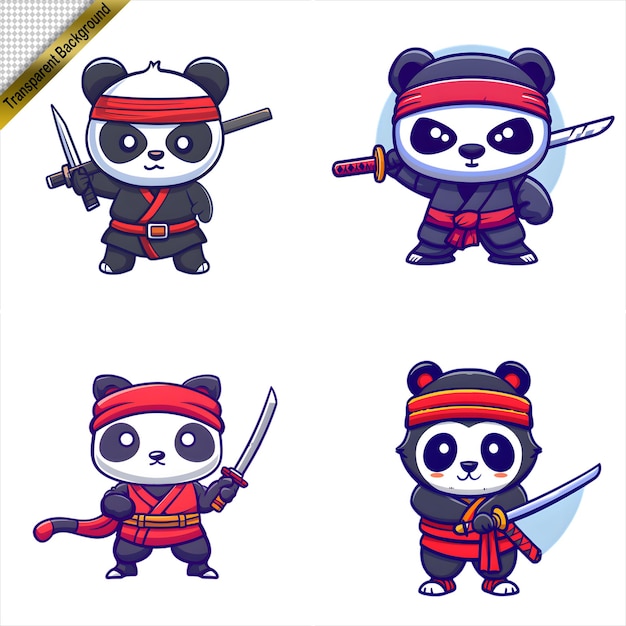 Ninja Panda with Long Sword Cartoon Series