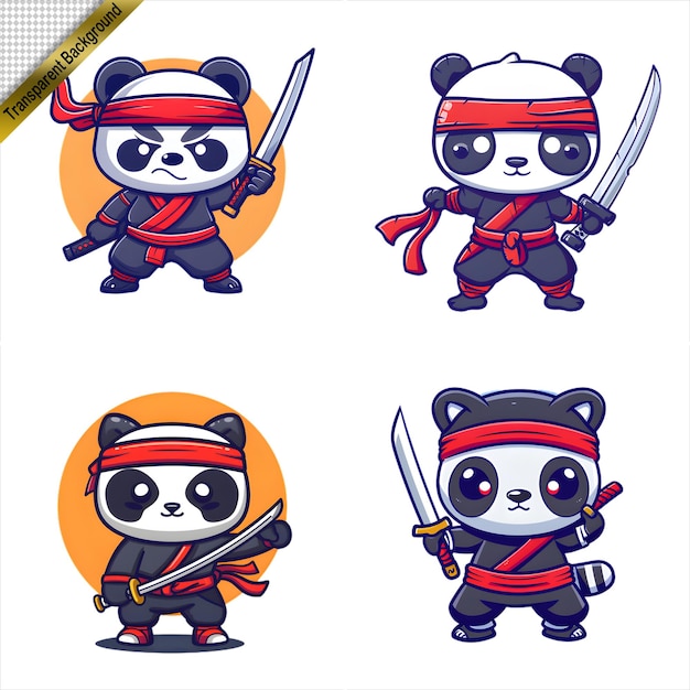 Ninja Panda with Long Sword Cartoon Series