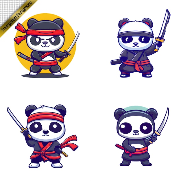 Ninja Panda with Long Sword Cartoon Series