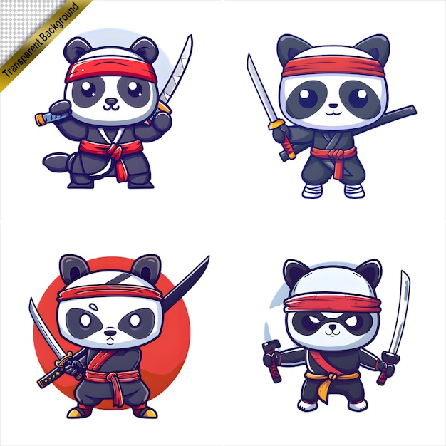 Ninja Panda with Long Sword Cartoon Series