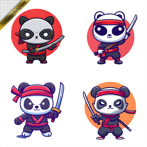 Ninja Panda with Long Sword Cartoon Series