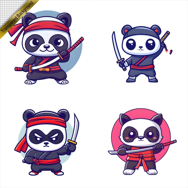 Ninja Panda with Long Sword Cartoon Series