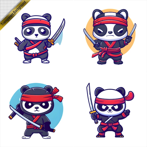 Ninja Panda with Long Sword Cartoon Series