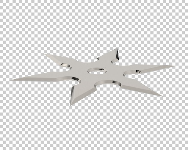 Ninja weapon on transparent background 3d rendering illustration