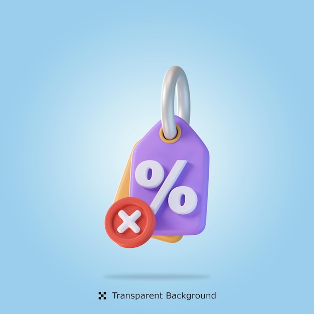 No Discount 3d icon illustration