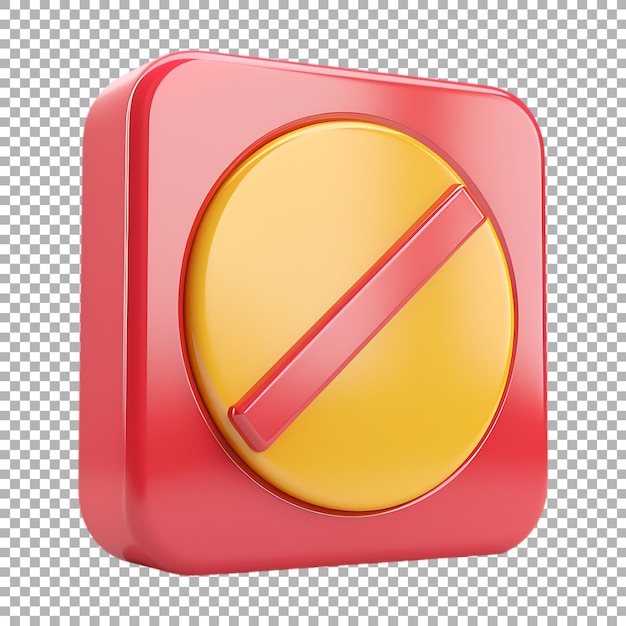 PSD no entry 3d sign on transparent background ai generated