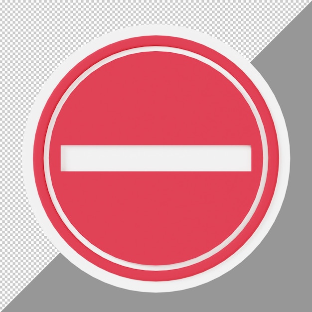 no entry road sign 3d render illustration