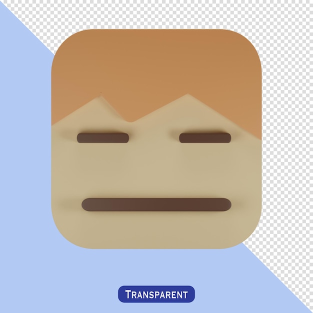 No expression face emoji in 3d style