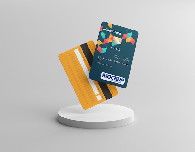 No gravity credit card design mockup