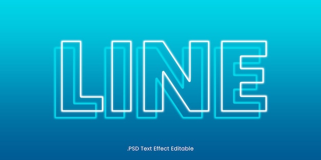 noen line text effect editable colour