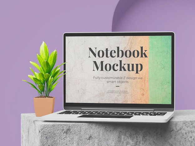 Notebook Screen Mockup