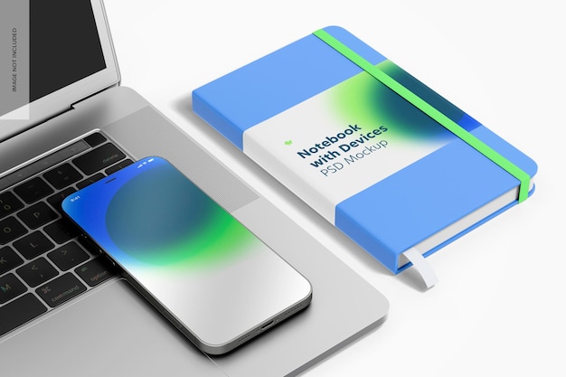 Notebook with Devices Mockup 02