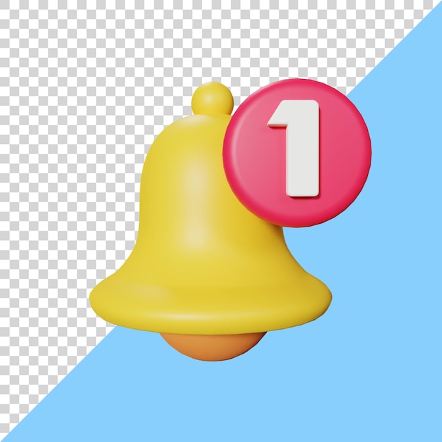 notification bell 3d icon illustration