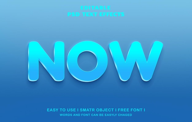 NOW PSD text effect design free download