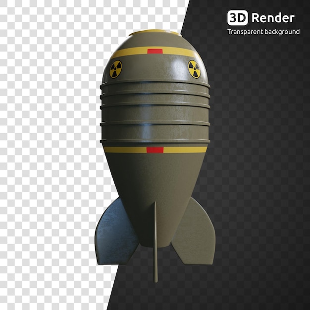 Nuclear bomb 3d render isolated