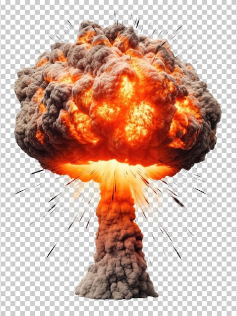 Nuclear Bomb Explosion Isolated on Transparent Background