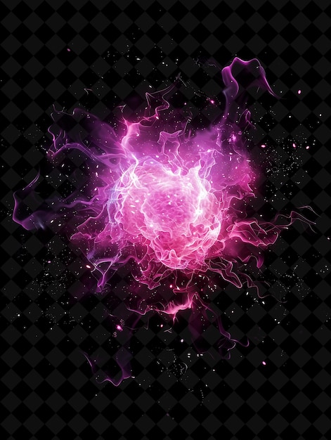 Nuclear Fusion Explosion With Plasma Magnetic Confinement an PNG Neon Effect on Dark Background