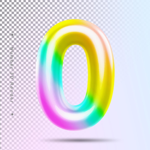 Number 0 pride 3d