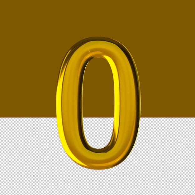 Number 0 text effect oil