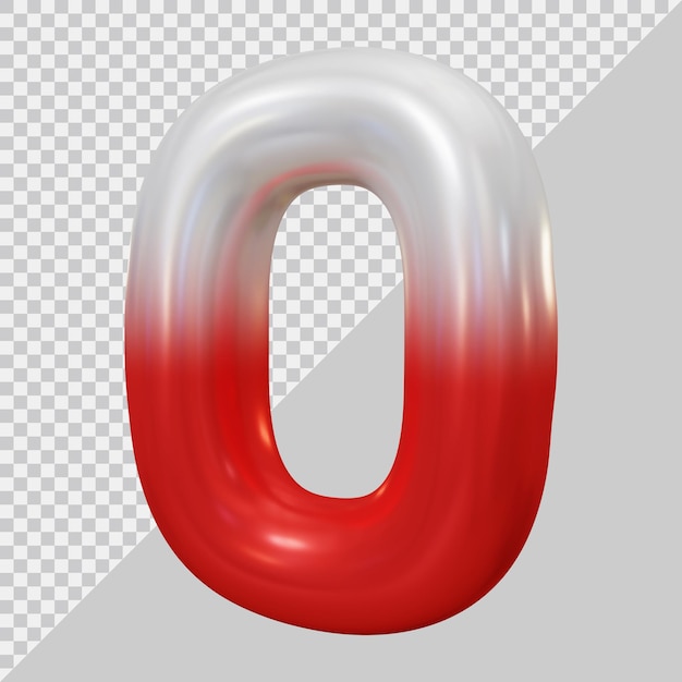 Number 0 with 3d modern style