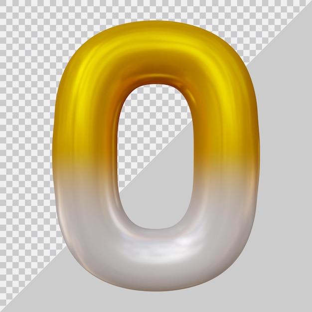 Number 0 with 3d modern style