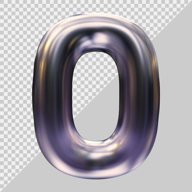 Number 0 with 3d modern style