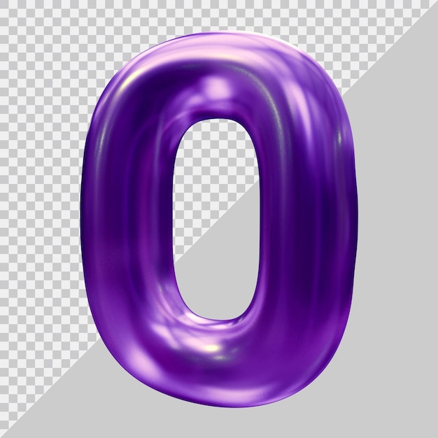 Number 0 with 3d modern style