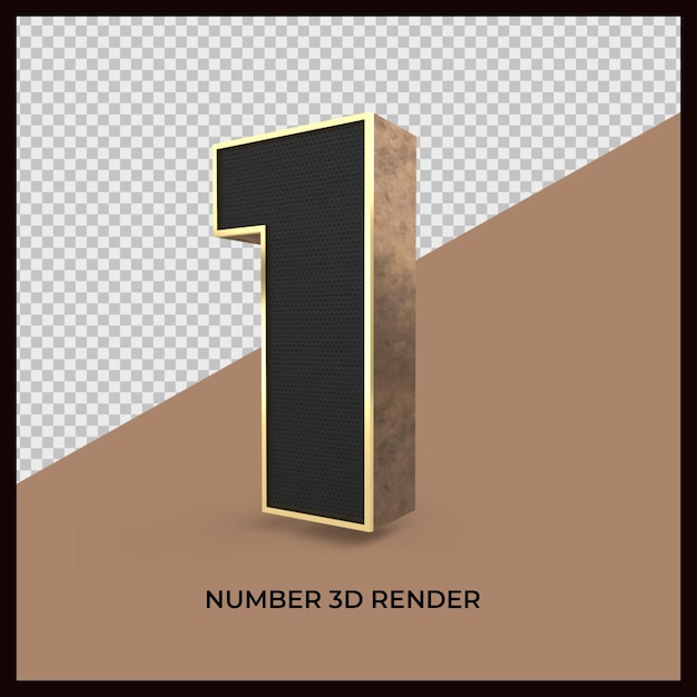 number 1 3D render