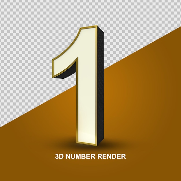 Number 1 3D render