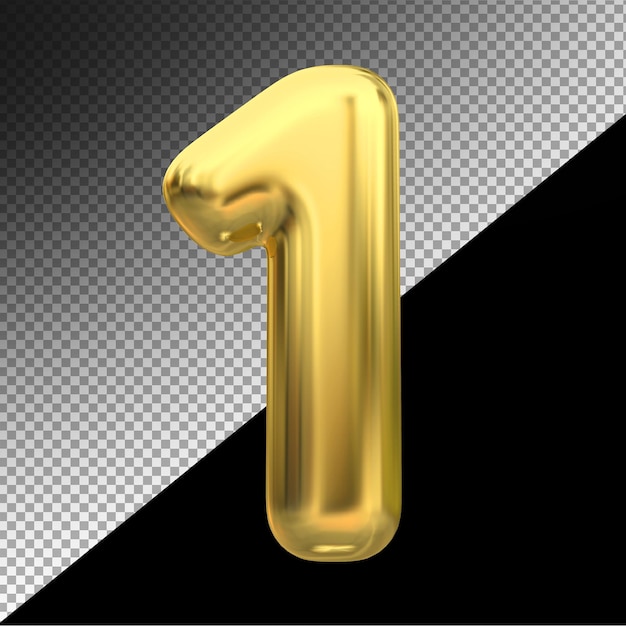 Number 1 gold 3d balloons styles