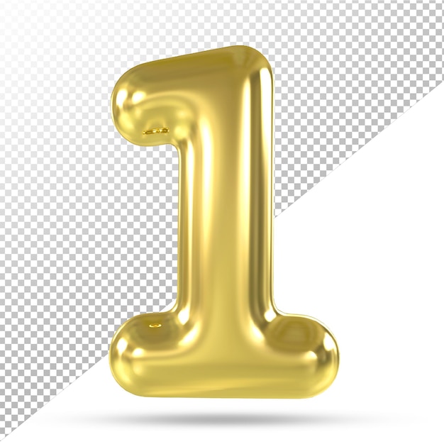 Number 1 gold 3d balloons