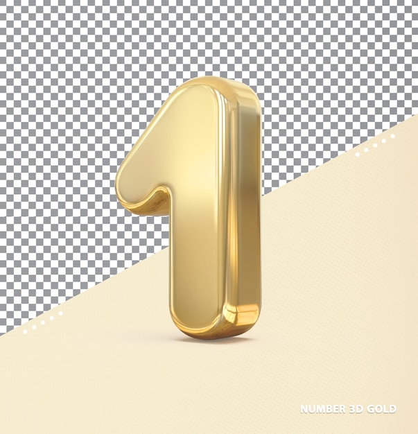 Number 1 gold 3d luxury